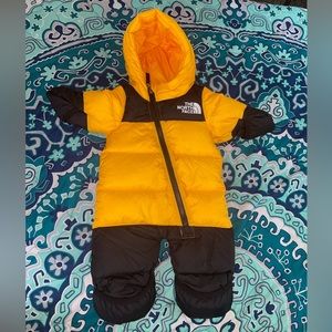 North Face Nuptse One piece Snowsuit Yellow/Mustard/Black